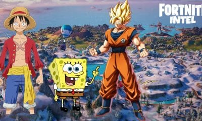 One Piece, Spongebob, and Goku in Fortnite